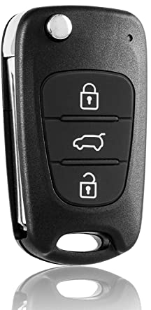 FINTERRY Autoschlüssel Hülle für Hyundai i30 i20 i10 Tucson ix35 Elantra | Kia Ceed Sportage Picanto Rio Sorento – 3-Tasten Auto Schlüsselgehäuse Ersatz Funkschlüsselgehäuse
