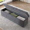 KecDuey Polsterbank Samt, Gepolsterte Sitzbank, Betthocker, Bank mit Stauraum, grau 138 x 41 x 42 cm