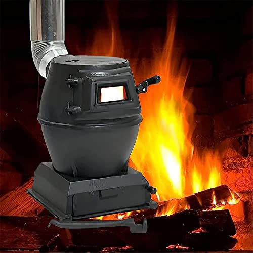 HUMNZR Estufa De CarbóN De LeñA PortáTil, Estufas De Campamento Calentador De Tienda Compacto PortáTil Quemador De Madera PequeñO con Ventana De VisualizacióN De Vidrio para Calentar Cocina Camping