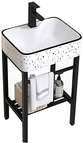 Waschbecken Mit Unterschrank Waschbeckenunterschrank Weißes Badezimmer Eitelkeit Und Waschbecken Kombination Marmormuster Top Mit Wasserhahn & Drain Badezimmer Eitelkeit Mit Waschbecken Kleines ( Colo