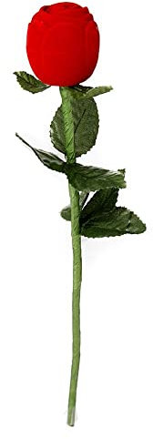 Leadigol Rote Rosen-Ringschatulle, Ohrring-Schmuckschatulle, Geschenk-Etui, Blumen-Verlobungsring-Box für Antragsringe, Zeremonie, Hochzeit oder besondere Anlässe