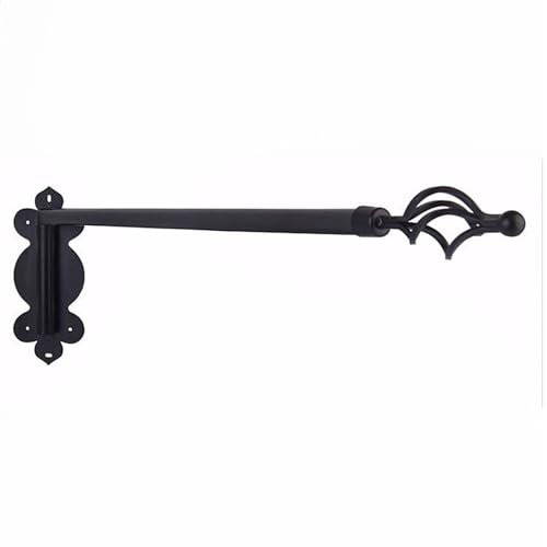 Robusto Braccio Oscillante Bastone Per Tende Con Staffe, Flessibile Asta Di Rotazione 25mm Diametro Singtola Aste Per Tende Per Finestra Porta-Nero-70CM
