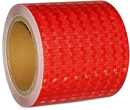 XFXIA Reflektierendes Klebeband Rot Wasserdicht Reflektorband 10cmx10m | Reflektoren Aufkleber Reflektor Klebeband Selbstklebendes Warnband für Fahrzeuge, Autos, Anhänger, Outdoor