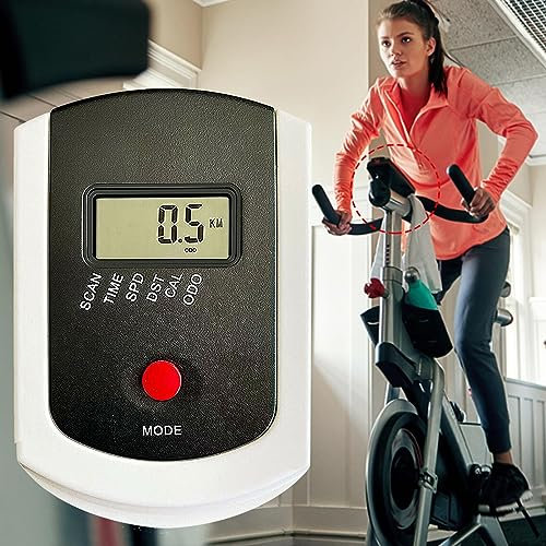 LCD Monitor Speedometer for Stationary Bikes, Exercise Bike Computer Indoor Monitor with TIME, SPD, DST, CAL Function, Replacement Parts Cycle Analytical Instrument Counter for Bike Sport Bikes (A)