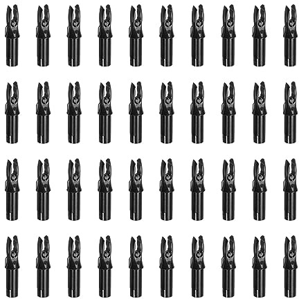 PATIKIL Tir Arc Flèche Encoches 6.2mm 0.244, 40 Paquet Insére Flèche Encoche Remplacement pour Tournage, Noir