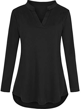 DondPO Camiseta de lactancia de manga larga de algodón suave, blusa de maternidad, blusa de invierno, manga larga, moda de maternidad, camiseta elástica, festiva, lactancia, enfermería, Negro , M