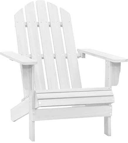 KTHLBRH Gartenstuhl Holz Weiß, Terrassenstühle Balkonstühle Freizeitstühle Outdoor-Stühle für Terrassen, Gärten, Decks
