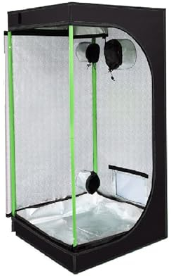 JUNG Growbox Growzelt Indoor 40x40x120cm Premium Mylar 97% reflektierend, Hydroponisches System, Gewächshaus Balkon, Wasserdicht, Herausnehmbarer Boden, stabiles Nylongewebe, Grow Tent