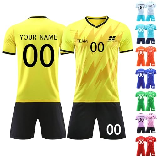 Benutzerdefiniert Fussball Trikot Fußball Trikot Fußball Trikots Set Teenager Jungen Erwachsene Fußballtrikot Fußball Trikots Shorts Socken Set Trikot Herren Football Trainingsanzug Fußballtrikots