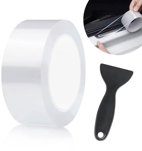 Lackschutzfolie Auto Transparent, Kantenschutz Transparent Auto 7cmx10m, Einstiegsleisten Aufkleber Blasenfrei Mit Schaber Universal Lackschutzfolie für Auto Fahrrad Motorrad
