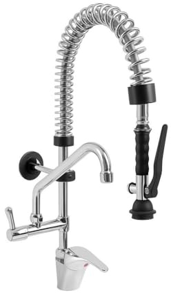 Robinet Douchette Professionnel avec Mitigeur+ Col de Cygne – Eau Chaude/Froide – Idéal Cuisine Pro, Restaurant, Bar, Hôtel, Collectivités – Fabrication Italienne (ERAMINI240)