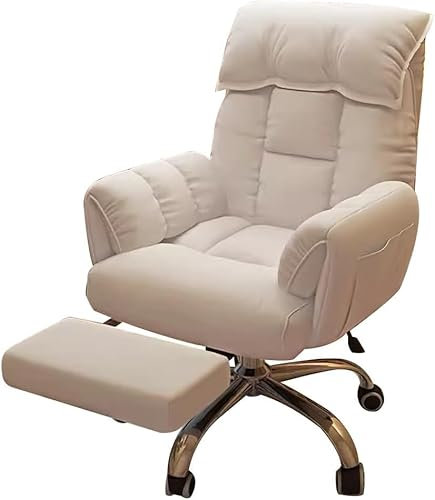 fristående diskbänk i rostfritt stål spelstol skrivbordsstol datorstol vardagsrum ryggstöd lutande säte, studiestol ergonomiska kontorsstolar (beige)