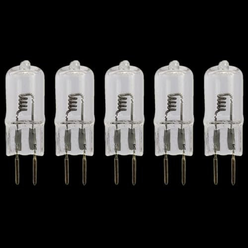 UGEFKMQ 5PCS Bombilla Halógena GY6.35 12V 75W Lámparas Halógenas G6.35 12 Voltios 20W GY6.35 Bi-Pin Base bombilla de cápsula transparente Blanco Cálido 20 W