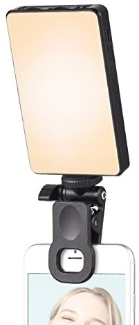 HUIOP Pocket LED Video Light Computer Tablet Mobile Phone Video Conference Light 2500K-9000K Dimmable Built-in Battery for Online Meeting Live Streaming Selfie (Black)
