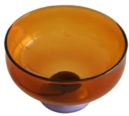WLIHDB Bols à Glace Bol à Dessert en verre coloré de grande capacité, bol à glace, Fruits, Pudding, soupe décorative, salade, gâteau, vaisselle de Bar de fête, 2 pièces(Brown)