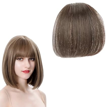 RTRTGS Frangia Clip Capelli Veri, Naturali, Frangetta Air Bangs, French Bangs, Toupet Capelli Donna, Fascia per Capelli con Clip, Cerchietto con Clip, lavabile/tingibile
