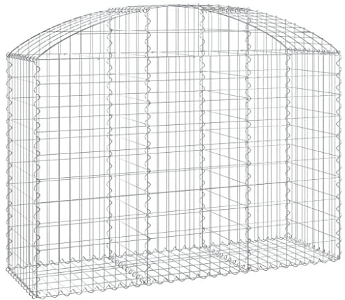 Panier de Gabion, Panier à Pierre Gabion Mur de Soutènement Clôture de Jardin arqué 150x50x100/120 cm Fer galvanisé