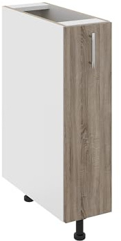 haaus Küchenschrank Unterschrank Jolly Karo, Dunkle Sonoma Eiche/Weiß, 20 x 50 x 80 cm, modular, melaminbeschichtet