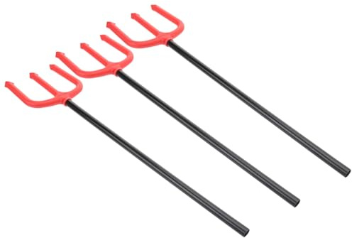 TOPPERFUN Fork Trident Garden Fork Cheering Wand Random Colour Party Prop 3pcs Halloween Costume Cosplay Toy Fake Devil Trick-or-Treat Boys and Girls Playset