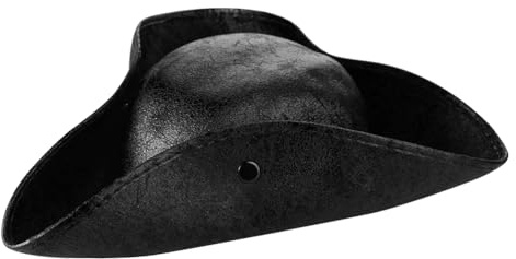 XGOPTS Pirate Hat for Men Women, Classic Brown Leather Distressed Colonial Style Tricorn Hat Fancy Dress Colonial Medieval Headwear Accessory for Pirate Theme Party Halloween Cosplay Festival