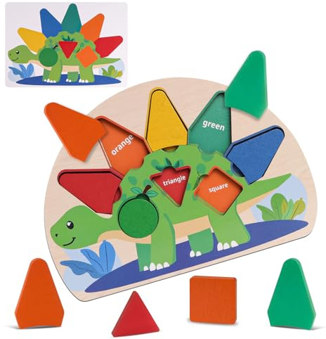 Hainue Montessori Spielzeug 2 Jahre aus Holz,Holzpuzzles mit Steckpuzzle & Farben Lernen Sensorik Spielzeug,Montessori Steckpuzzle Board Für Kleinkinder Kinder Lernspielzeug,Geschenk Junge Mädchen