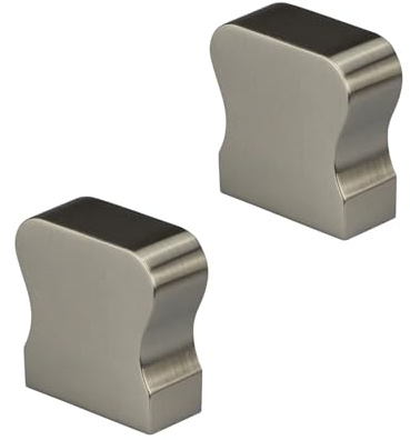 Brushed Nickel HR Handrail End Caps Pair for HR Profile Handrails Modern Staircase Accessories - Jackson Woodturners