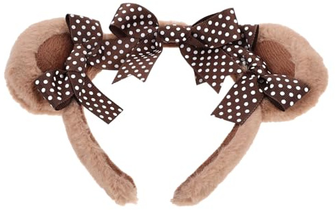 COLLBATH Diadema Orejas Oso Peluche Marrón Diadema Disfraz Mujer Fiesta Navidad Adorno Cabeza Accesorio Pelo