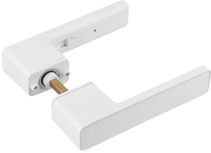 Opatiny Serrure de porte minimaliste silencieuse pour chambre à coucher et portes intérieures, construction en alliage de zinc, entrée sans clé avec clé intégrée, noir gris blanc