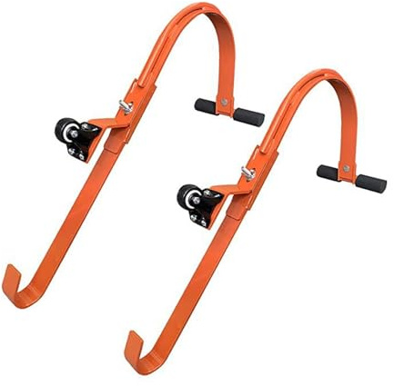 Yechiry Gancio per Scala da Tetto, Stabilizzatore per Scala in Acciaio Resistente con Barra a T con Impugnatura in Gomma per Tetti in Scandole di Asfalto, Rotondi e Fibra di Vetro