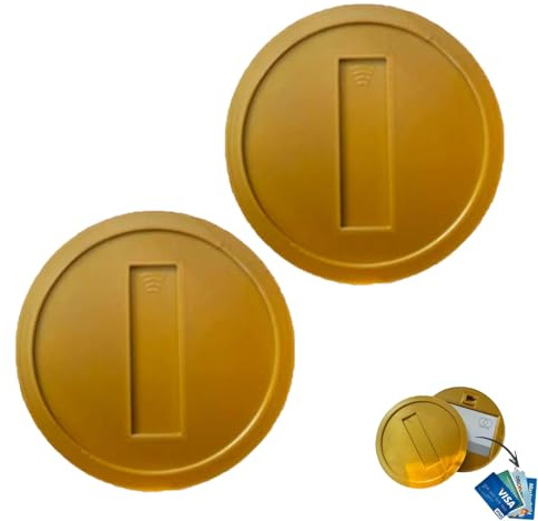 Generisch Retro Gold Coin Kartenhalter, Vintage Münzkartenetui, Lustiges Jump-Spiel-Design, Kreditkartenhülle mit verstecktem Fach (2pcs)