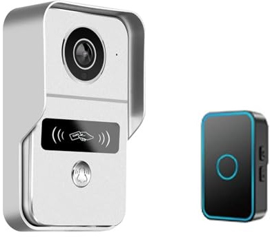 Videodörrklocka, Tuya App 2.4G Trådlös 1080P HD Video Dörrklocka Dörrtelefon Villa Intercom Fjärrkontroll Dörrlås Upplåsningsmodul 12V POE-anslutning(KW02 and Chime)