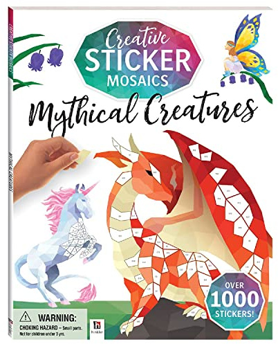 Hinkler - Kreative Sticker Mosaik - Fabelwesen - Malen nach Aufkleber - Mosaik Stickerbuch für Erwachsene - Kreatur Sticker Kunst
