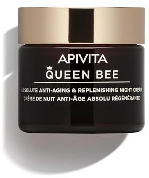 Apivita Queen Bee Absolute Anti-Aging & Replenishing Night Cream 50ml - Face Moisturizer with Controlled-Release Royal Jelly, Propolis, Honey - Wrinkles, Firmness, Lifted Facial Contour, Brightness