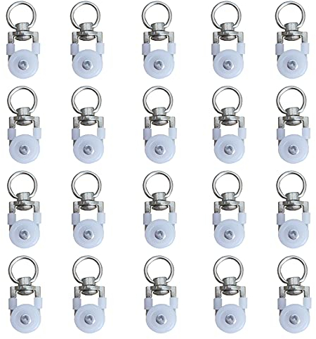 20 rotoli di binari per tende,rulli di binario,rulli di bastone per tende scorrevoli, puleggia silenziosa, binario per tende per finestre a doppio binario, per binari per tende di Windows