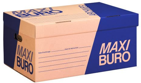 Maxiburo Caisse à archives kraft brun H 27 x L 54 x P 35 cm Lot de 10