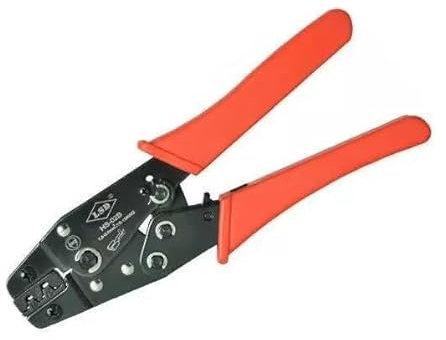 HS-02B Hand Ratchet Style Pin Crimping Pliers Tool for Non-Insulated Open Plug-Type terminals Crimp Capacity 0.5-2.5mm²