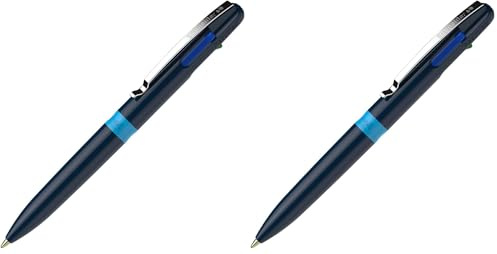 Schneider Kugelschreiber Take 4 blau - Vierfarb-Kugelschreiber, 138003 (Packung mit 2)