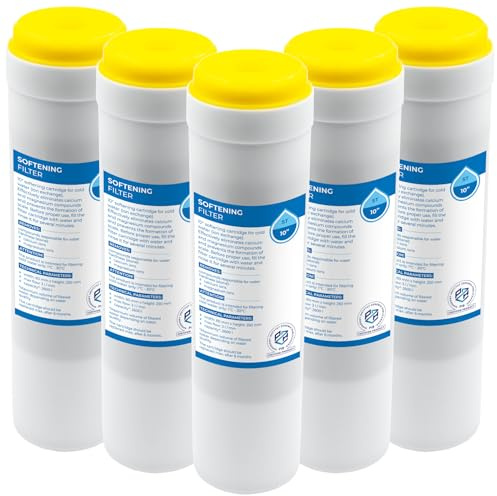 KNM TRADE Filtre Adoucissant Eau Potable 10 Pouces 5 Pièces | Polypropylène, calcaire réduite, usage domestique, installation facile