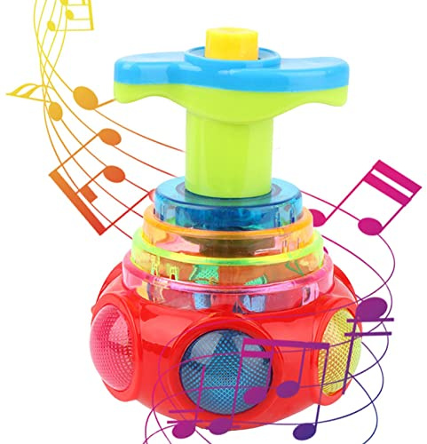 2Stk Lustiger LED-Leucht-Musikkreisel – Gyroskop-LED-Leuchtspielzeug | Blinkendes Kreiselspielzeug | Im Dunkeln Leuchtendes Partyzubehör, Geburtstagsgeschenk Für Kinder Und Erwachsene, Zufäl Farbe