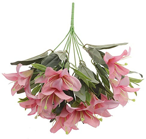 Alipis Bouquet De Lys Artificiels Réalistes Fleurs Simulées pour Décoration Intérieure Et Extérieure Arrangement Floral Élégant pour Mariages Et Événements Têtes