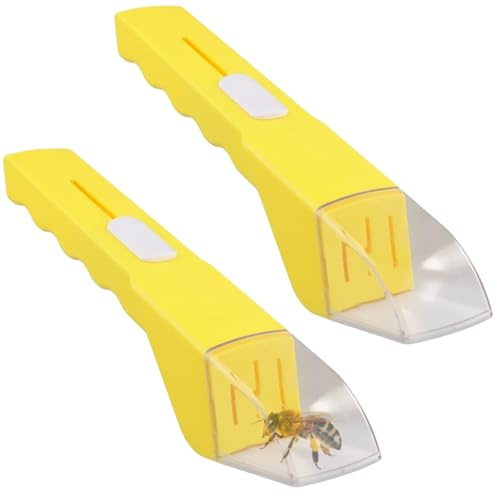 IKOPFLN 2 Stück Handheld Insektenfänger,insektenfalle, Fallen zum Fangen von Spinnen, Insekten, Werkzeug zum Fangen von Insekten(Gelb)