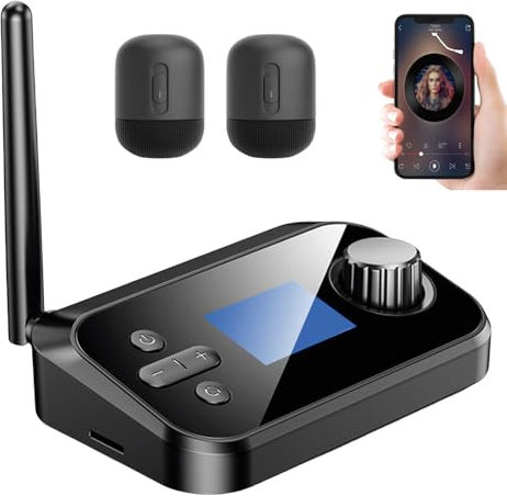 WIYETY 3-i-1 Bluetooth-ljudadapter: Bluetooth-sändare mottagare för TV-stereo-system - Trådlös ljudstreaming för hemmabio och musikgjutning