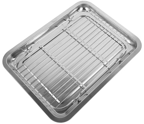 Healifty Vassoio Portaoggetti in Rete Di Drenaggio in Acciaio Inossidabile Scolo Teglia Di Stoccaggio Raffreddamento Per Fritti Barbecue e Conservazione Domestica