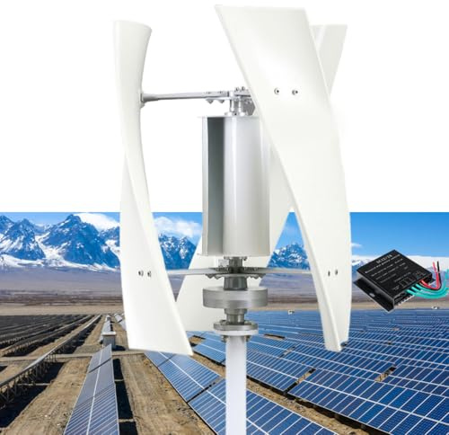 HUIZHITENGDA 5000W Vertikaler Windturbinen-Generator-Kit, 220V 48V 24V 12V Geräuschloses Windrad Windkraftgenerator-Kit mit Controller & 3 Blättern für Zuhause/Boot/Bauernhof,48v