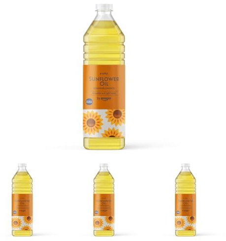 by Amazon Olio Di Semi Di Girasole, 1L (Confezione da 4)