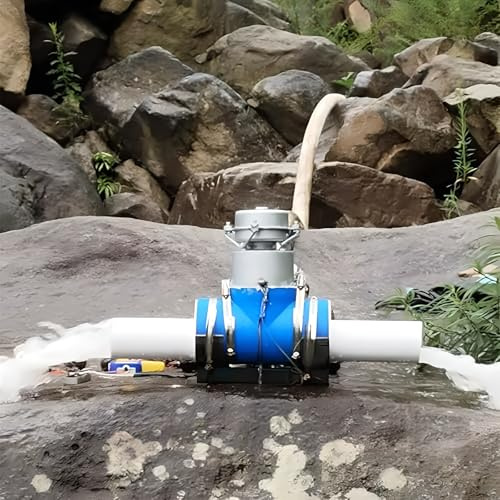 Mini Generador Hidroeléctrico 1000W Turbina de Agua, Hidroeléctrico de Aleación de Aluminio, 220V Ca para Hogar Fuera de la Red, Granja, Cobertizo, Energía de Emergencia