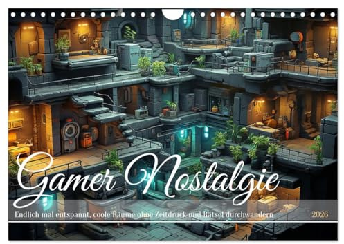 Gamer Nostalgie (Wandkalender 2026 DIN A4 quer), CALVENDO Monatskalender: 16bit Kult und entspannte Augen Wanderung (CALVENDO Spass)