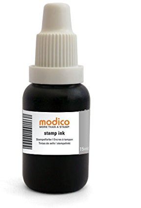 Modico schnelltrocknende Stempelfarbe Genius Nachfüllfarbe 15ml, Farbe Weiß