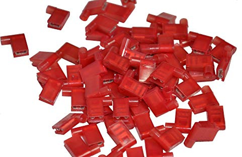 Winkelflachsteckhülsen rot Flachsteckhülsen 90° Winkel Kabelschuhe Kabelverbinder (rot - 100 Stück)
