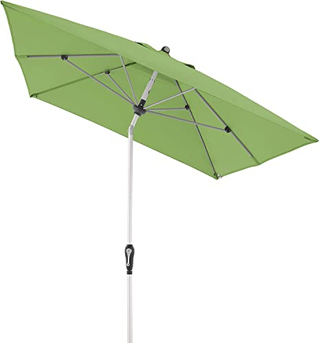 Doppler Sonnenschirm für den Garten SL-AZ Auto Tilt 190x290 cm Fresh Green I Gartenschirm knickbar I Kurbelschirm mit UV-Schutz 80+ I Kurbelschirm aus Aluminium I regenabweisendes Polyester-Dach